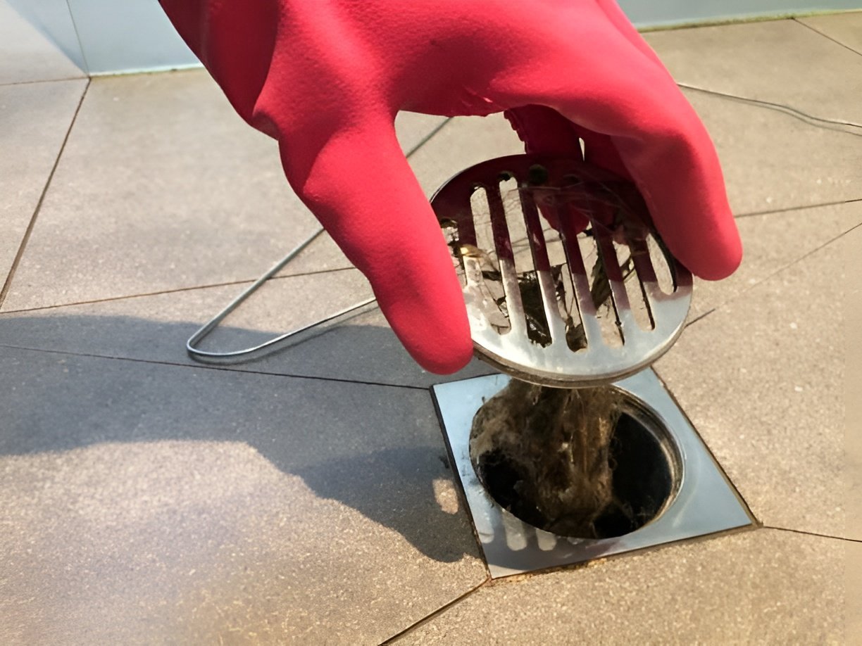 Clearing the shower drain